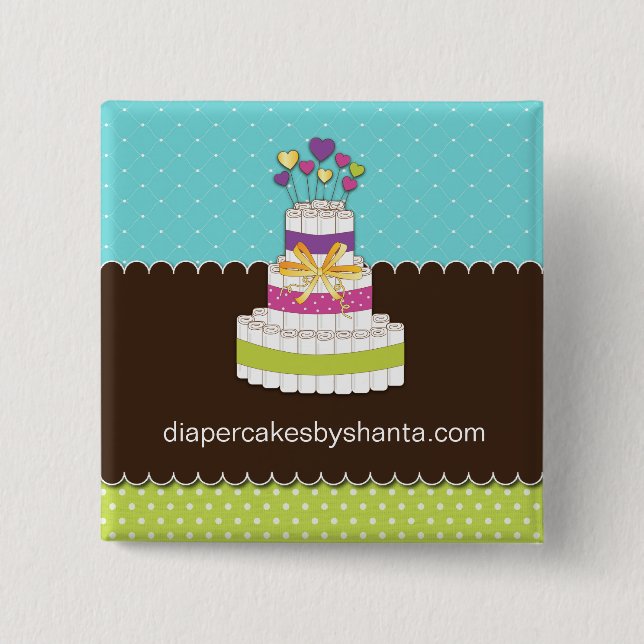 Diaper Cake Advertising Pin (Front)