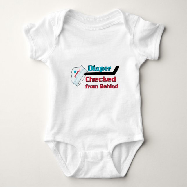 diaper checked baby bodysuit (Front)