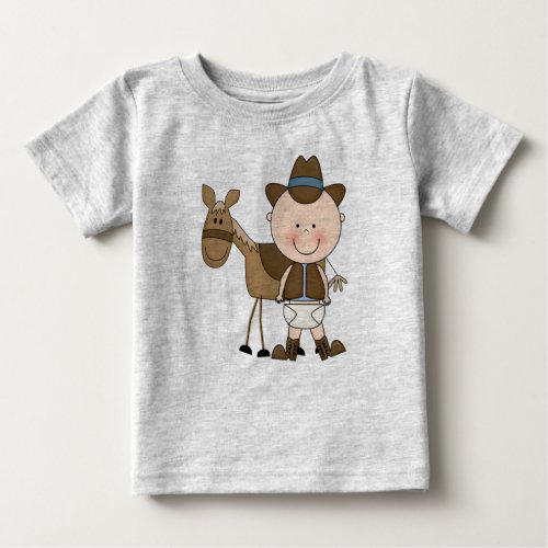 Diaper Derby Cowboy Pony Infant Toddler Boys Baby T_Shirt