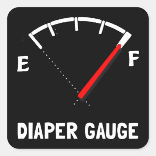 Diaper Gauge 2 Square Sticker