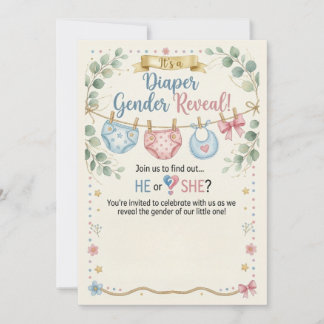 Diaper Gender Reveal Invitation
