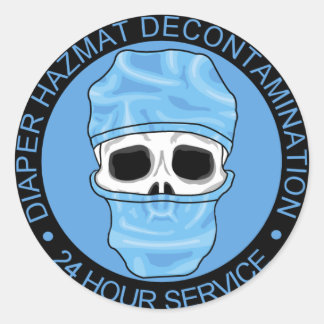 Diaper Hazmat Decontamination Classic Round Sticker