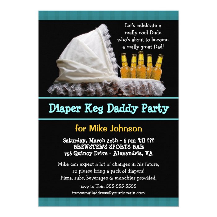 Diaper Keg Invitations   Dadchelor Beer Party
