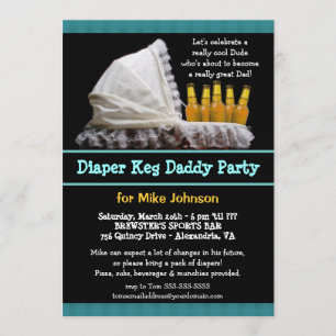Diaper Keg Invitations - Dadchelor Beer Party