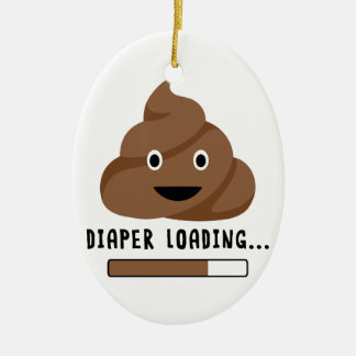 Diaper Loading Ceramic Ornament