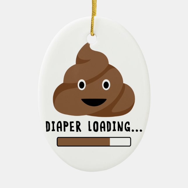 Diaper Loading Ceramic Ornament (Front)