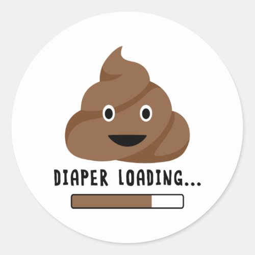 Diaper Loading Classic Round Sticker