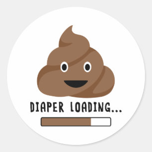 Diaper Loading Classic Round Sticker