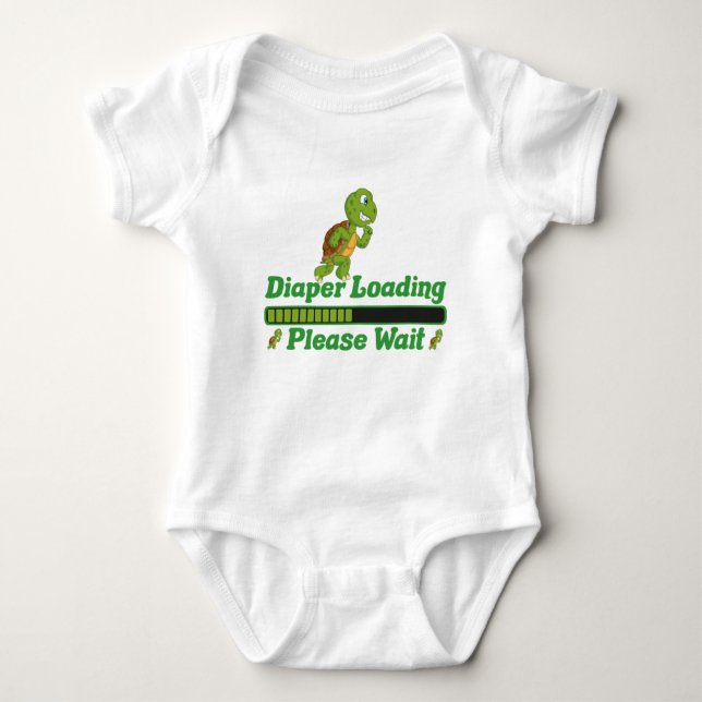 Diaper Loading Please Wait. Funny Gift For Babies Baby Bodysuit (Front)