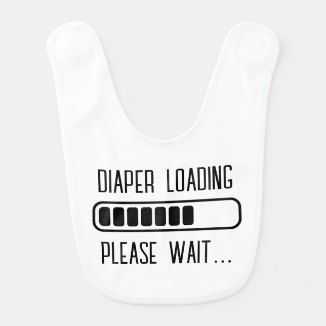 Diaper Loading Please Wait Status Bar Baby Bib (Front)