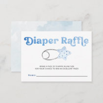 Diaper Pin Blue Boy Baby Shower Diaper Raffle Enclosure Card
