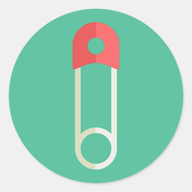 Diaper Pin Classic Round Sticker (Front)