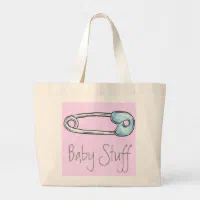 Diaper pin on pink, Baby Stuff Bag