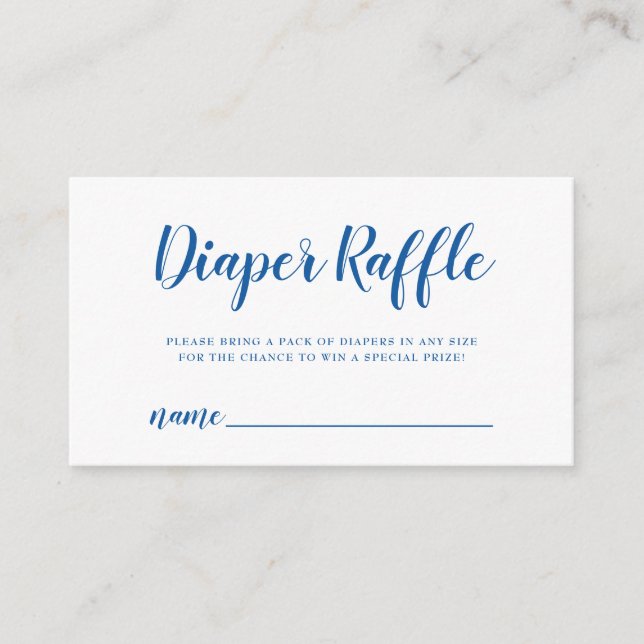 Diaper Rafffle Ticket Bright Blue Polka Dot Enclosure Card (Front)