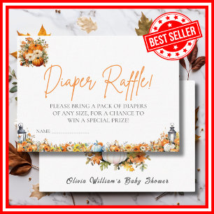 DIAPER RAFFLE A Little Pumpkin Fall Autumn Enclosure Card