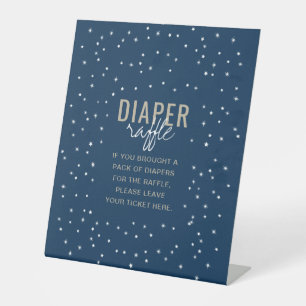 Diaper Raffle Adventure Awaits Boy Blue Stars Pedestal Sign