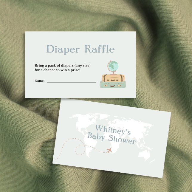 Diaper Raffle Adventure World Map Baby Shower Enclosure Card (Diaper Raffle Adventure World Map Baby Shower Enclosure Card)