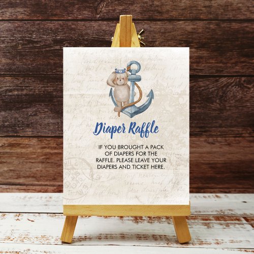 Diaper Raffle Ahoy Its A Boy Nautical Theme Poster