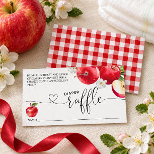 Diaper Raffle Apple of My Eye Baby Shower Enclosure Card