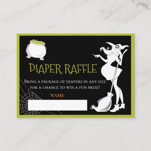 Diaper Raffle Baby Brewing Witch Halloween   Enclosure Card
