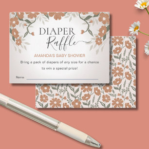 Diaper Raffle Baby in Bloom Shower Gender Neutral  Enclosure Card