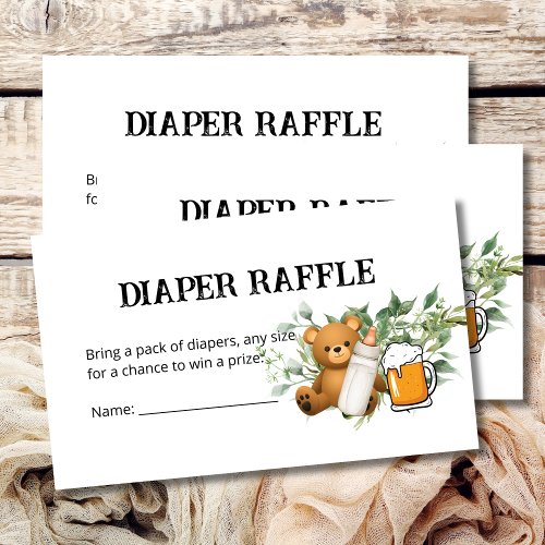 Diaper Raffle Baby Is Brewing Theme Enclosure Card