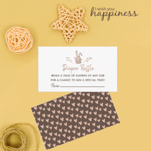 Diaper Raffle Baby Shower A little bunny Birthday Enclosure Card