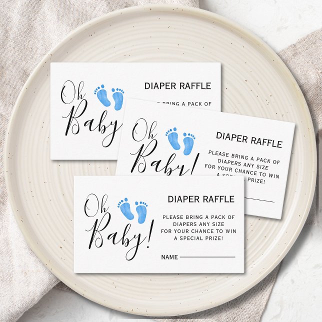 Diaper Raffle Baby Shower Blue Enclosure Card (Creator Uploaded)