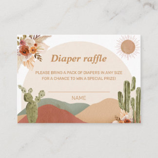 Diaper Raffle Baby Shower | Boho Southwest Desert Enclosure Card