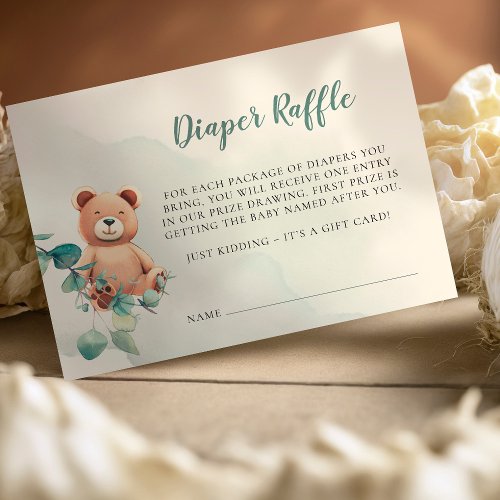 Diaper Raffle Baby Shower Card