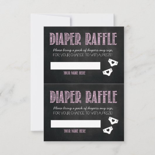 Diaper Raffle Baby Shower Cards (Front)