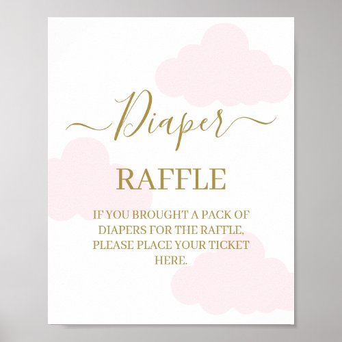 Diaper Raffle Baby Shower Clouds sign