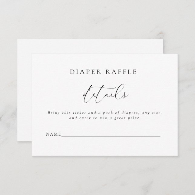 Diaper Raffle Baby Shower Enclosure Card