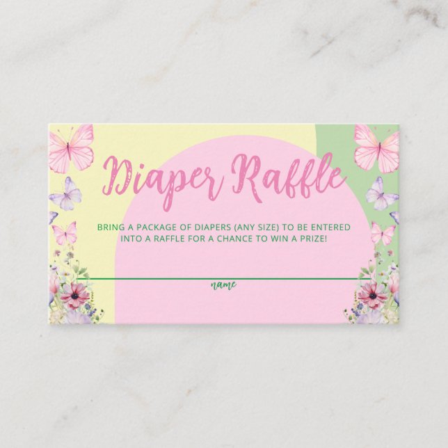 Diaper Raffle Baby Shower Flat Note Card (Front)