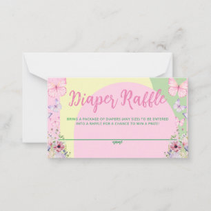 Diaper Raffle Baby Shower Flat Note Card
