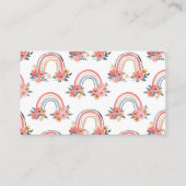 Diaper Raffle Baby Shower Floral Rainbow Colorful Enclosure Card (Back)