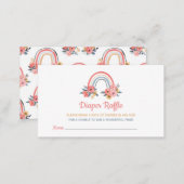 Diaper Raffle Baby Shower Floral Rainbow Colorful Enclosure Card (Front/Back)