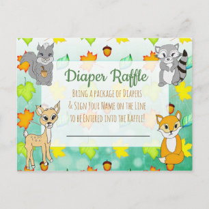 Diaper Raffle Baby Shower Game Forest Animals Postcard