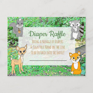 Diaper Raffle Baby Shower Game Forest Animals Postcard