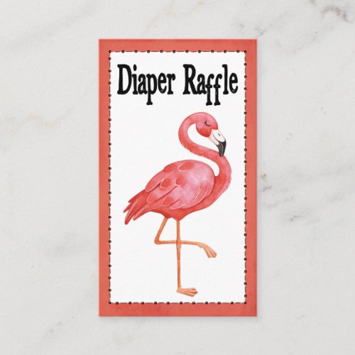 Diaper Raffle Baby Shower Game Pink Flamingo Enclosure Card