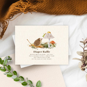 Diaper Raffle Baby Shower Hedgehog Mushrooms Enclosure Card