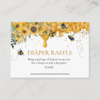 Diaper Raffle Baby Shower Honey Bee Watercolor  Enclosure Card