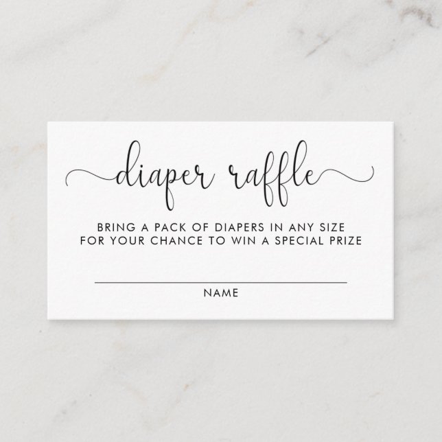 Diaper Raffle Baby Shower Insert (Front)