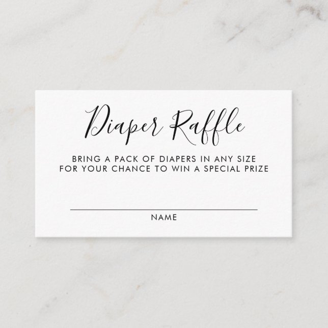 Diaper Raffle Baby Shower Insert (Front)