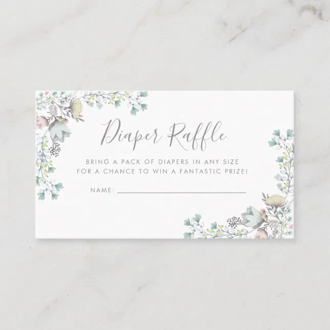 Diaper Raffle Baby Shower Invitation Insert Zazzle