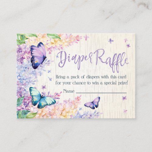 Diaper Raffle  Baby Shower Invitation Insert Card