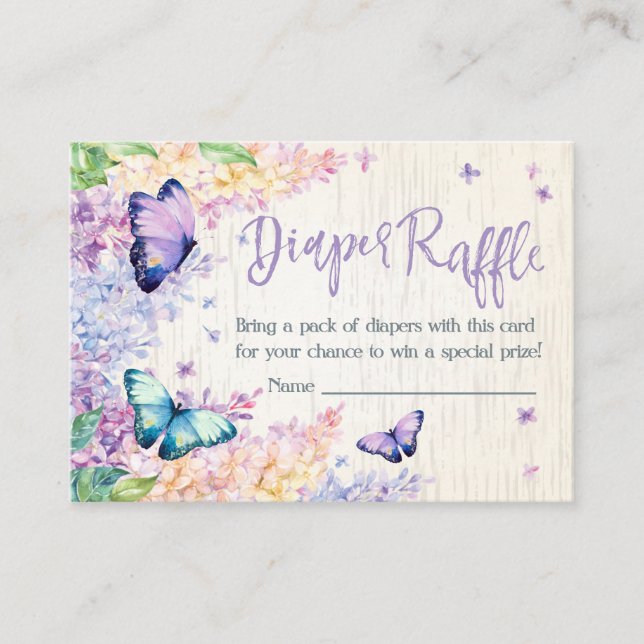 Diaper Raffle | Baby Shower Invitation Insert Card (Front)