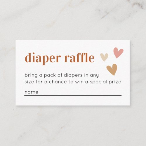 Diaper Raffle Baby Shower Invitation Insert Card