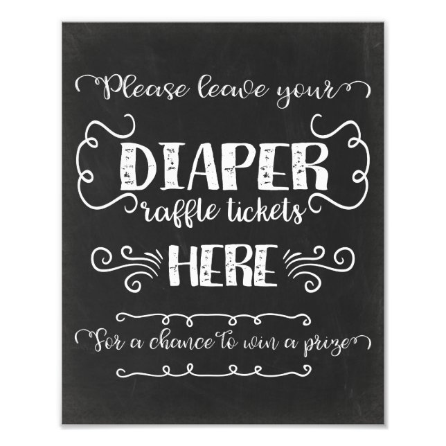 Diaper Raffle Baby Shower Print (Front)