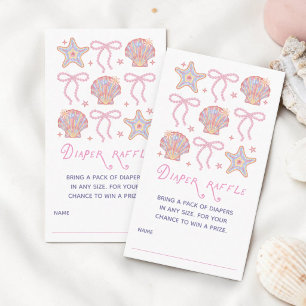 Diaper Raffle Beach Babe Summer Girl Baby Shower Enclosure Card